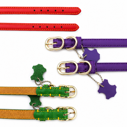 Classic Leather Dog Collar with Hangtag